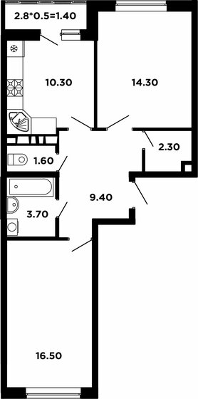 59,8 м², 2-комнатная квартира 9 687 600 ₽ - изображение 21