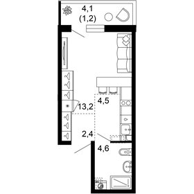 25,5 м², 1-комнатная квартира 12 701 550 ₽ - изображение 35