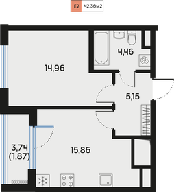 Квартира 40,8 м², 1-комнатная - изображение 1