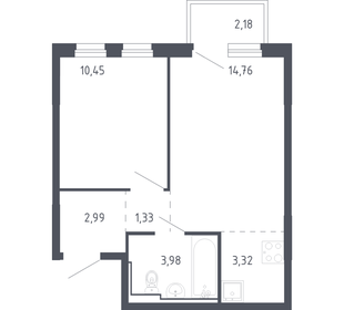 Квартира 38,7 м², 1-комнатная - изображение 1