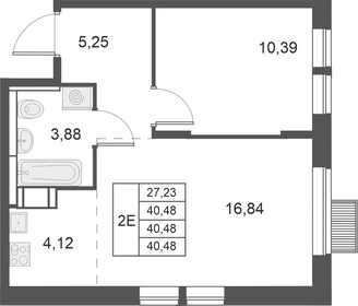 Квартира 40,5 м², 2-комнатная - изображение 1