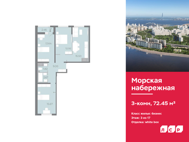 72,5 м², 3-комнатная квартира 18 554 444 ₽ - изображение 24