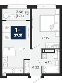 37,4 м², 1-комнатная квартира 5 515 000 ₽ - изображение 17