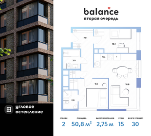 54,4 м², 2-комнатная квартира 15 100 000 ₽ - изображение 147