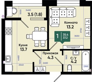 41,4 м², 1-комнатная квартира 4 140 000 ₽ - изображение 45