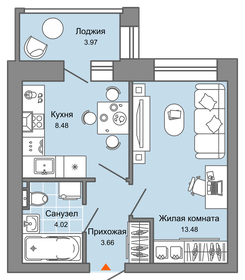 23,7 м², 1-комнатная квартира 2 580 000 ₽ - изображение 100