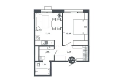 37,8 м², 1-комнатная квартира 5 200 000 ₽ - изображение 30