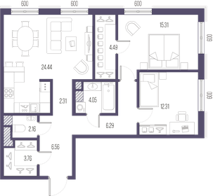 81,7 м², 2-комнатная квартира 30 646 336 ₽ - изображение 7
