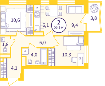 43,6 м², 2-комнатная квартира 6 100 000 ₽ - изображение 32