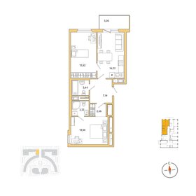 56,6 м², 2-комнатная квартира 13 594 350 ₽ - изображение 9