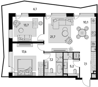 93 м², 3-комнатная квартира 26 000 000 ₽ - изображение 85