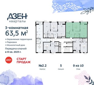 63,6 м², 3-комнатная квартира 15 640 101 ₽ - изображение 37