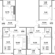 Квартира 56,6 м², 2-комнатная - изображение 2