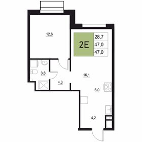 Квартира 47 м², 2-комнатная - изображение 1