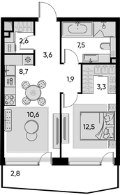 56 м², 2-комнатная квартира 23 800 000 ₽ - изображение 132