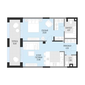 Квартира 60,2 м², 1-комнатная - изображение 1