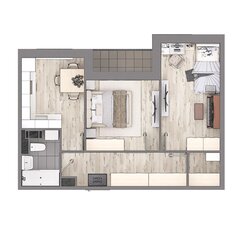 Квартира 47,2 м², 2-комнатная - изображение 3