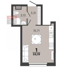 Квартира 22,2 м², студия - изображение 2