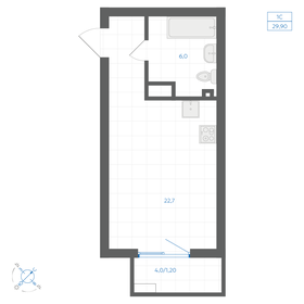Квартира 29,9 м², студия - изображение 1