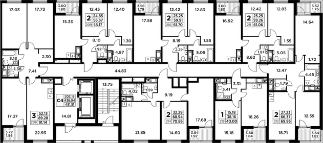 65,4 м², 2-комнатная квартира 19 070 000 ₽ - изображение 69