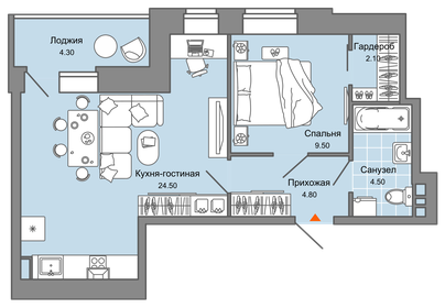 49 м², 2-комнатная квартира 7 281 210 ₽ - изображение 21