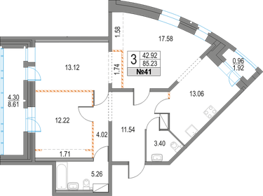 88 м², 3-комнатная квартира 18 800 000 ₽ - изображение 63