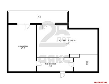 Квартира 46,6 м², 1-комнатная - изображение 1