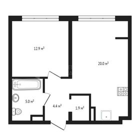 Квартира 42,8 м², 1-комнатная - изображение 1