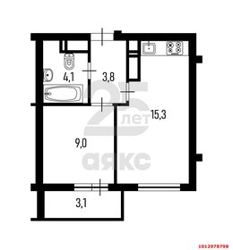 Квартира 35,3 м², 1-комнатная - изображение 1