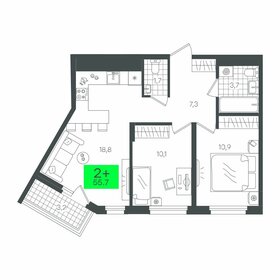 60 м², 2-комнатная квартира 6 500 000 ₽ - изображение 12