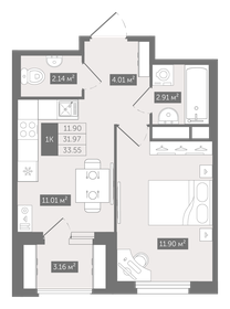 32,5 м², 1-комнатная квартира 5 395 000 ₽ - изображение 71