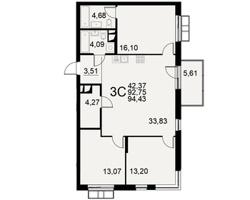 87,6 м², 3-комнатная квартира 14 005 148 ₽ - изображение 34