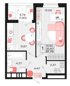 69 м², 3-комнатная квартира 6 100 000 ₽ - изображение 56