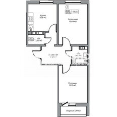 Квартира 59,6 м², 2-комнатная - изображение 1