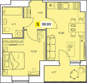 36,5 м², 1-комнатная квартира 4 200 000 ₽ - изображение 33