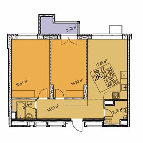 67,7 м², 2-комнатная квартира 9 610 000 ₽ - изображение 19