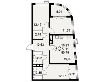 87 м², 3-комнатная квартира 11 900 000 ₽ - изображение 57