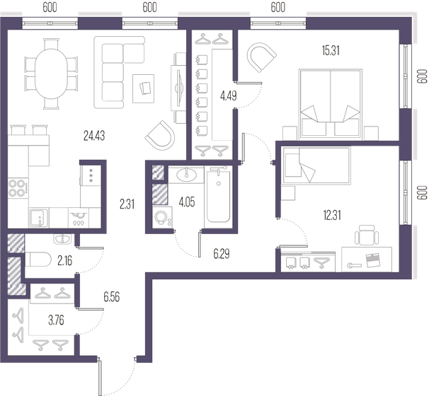 81,7 м², 2-комнатная квартира 27 604 050 ₽ - изображение 15