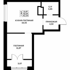Квартира 42 м², 1-комнатная - изображение 2