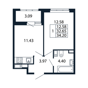 28,2 м², 1-комнатная квартира 7 950 000 ₽ - изображение 8