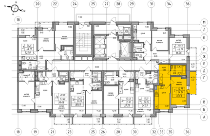 34 м², 1-комнатная квартира 7 150 000 ₽ - изображение 40