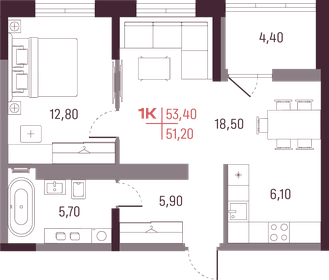 60,3 м², 1-комнатная квартира 10 846 800 ₽ - изображение 16