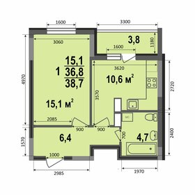 38,7 м², 1-комнатная квартира 3 637 800 ₽ - изображение 19