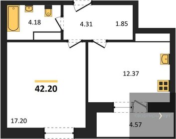 41,5 м², 1-комнатная квартира 5 478 000 ₽ - изображение 21