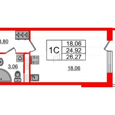 Квартира 26,3 м², студия - изображение 3