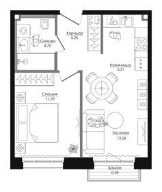 Квартира 39,7 м², 1-комнатная - изображение 2