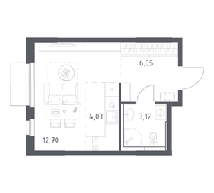 Квартира 25,9 м², студия - изображение 1