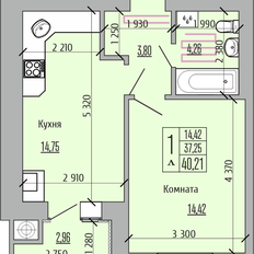 Квартира 40,2 м², 1-комнатная - изображение 2