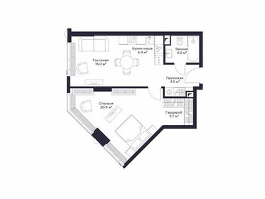 Квартира 54,9 м², 1-комнатная - изображение 1