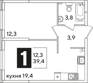 40 м², 1-комнатная квартира 7 664 000 ₽ - изображение 24